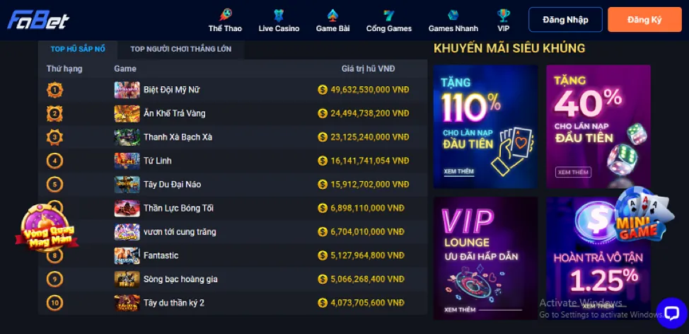 Hoàn trả tiền cược 79king3